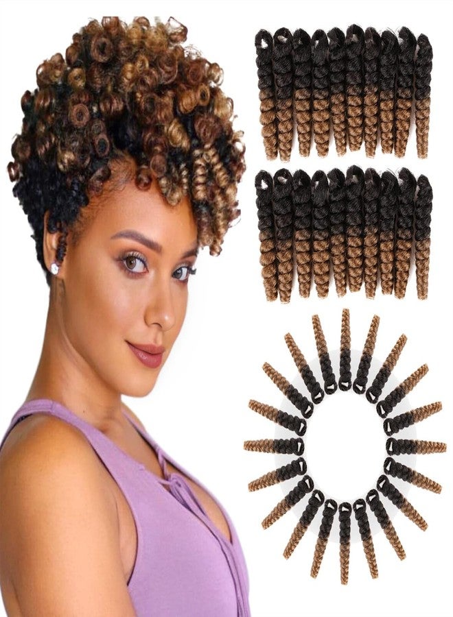 PHOCAS 3Packs 10''Short Crochet Hair Jumpy Wand Curl Weave Crochet Braids Afro Curl Synthetic Hair Extensions for Women (6mm) #1B/27 Black to Blonde - Image 1