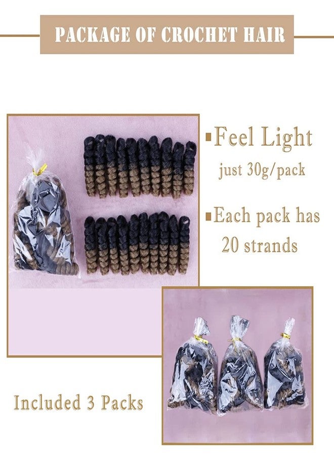 PHOCAS 3Packs 10''Short Crochet Hair Jumpy Wand Curl Weave Crochet Braids Afro Curl Synthetic Hair Extensions for Women (6mm) #1B/27 Black to Blonde - Image 4