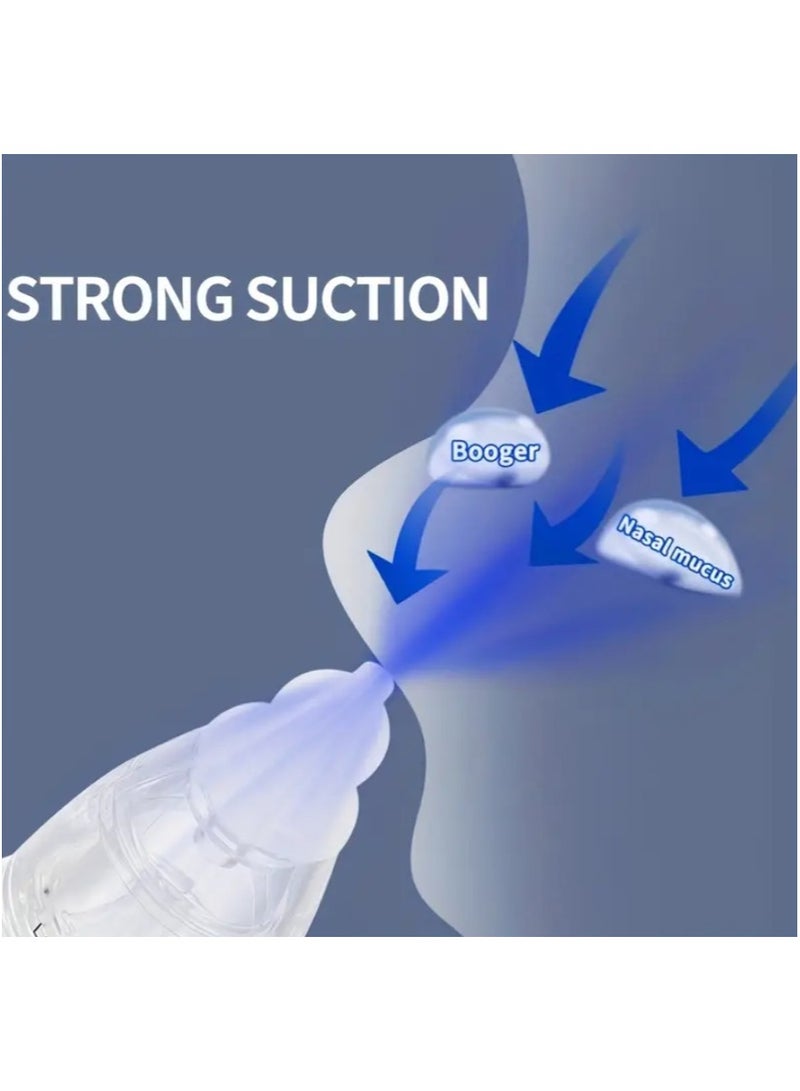 معجب شفاط انف كهربائي للاطفال، 3 رؤوس سيليكون و3 مستويات للشفط، مضاد للتدفق العكسي لحديثي الولادة والاطفال الصغار، وظيفة مهدئة مع الموسيقى والضوء - Image 4