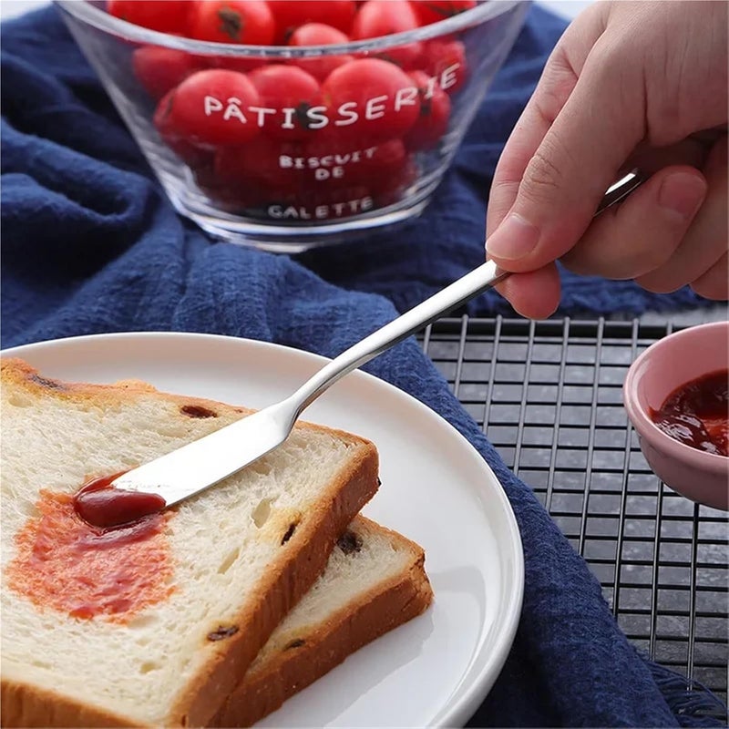Butter Knives 20pcs Knife Cheese Cutter Stainless Steel Dessert Jam Knifes Kitchen Gadgets Grater Spreader(Black) - Image 2