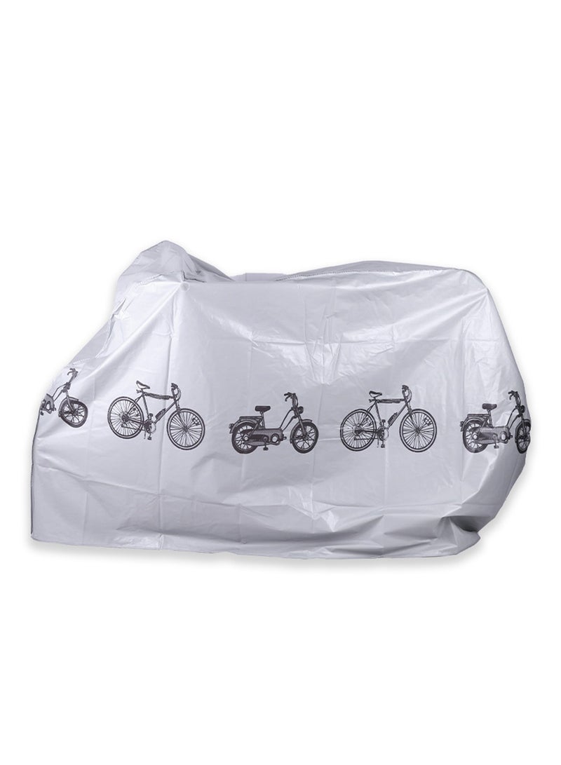 Generic White Thickened Bicycle Cover Outdoor Waterproof Oxford Cloth Rainproof Sunscreen Anti-UV Dustproof Windproof Motorcycle Cover Suitable for Mountain Road Electric Bicycle  - Image 1