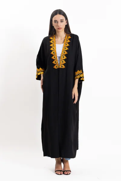 SHAPES DETAIL EMBROIDERED ABAYA