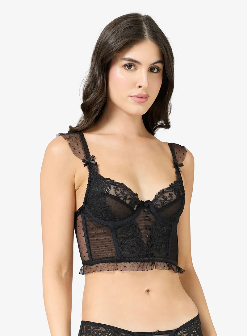 Ginger Sheer Lace Detail Bralette