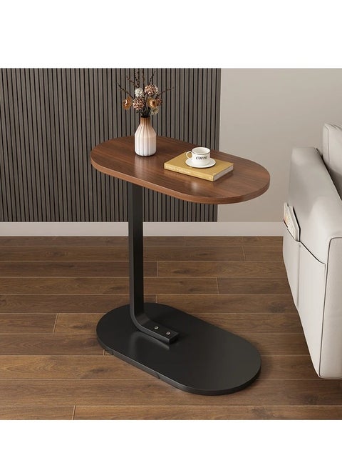 طاولة جانبية فاخرة على شكل حرف سي || بني