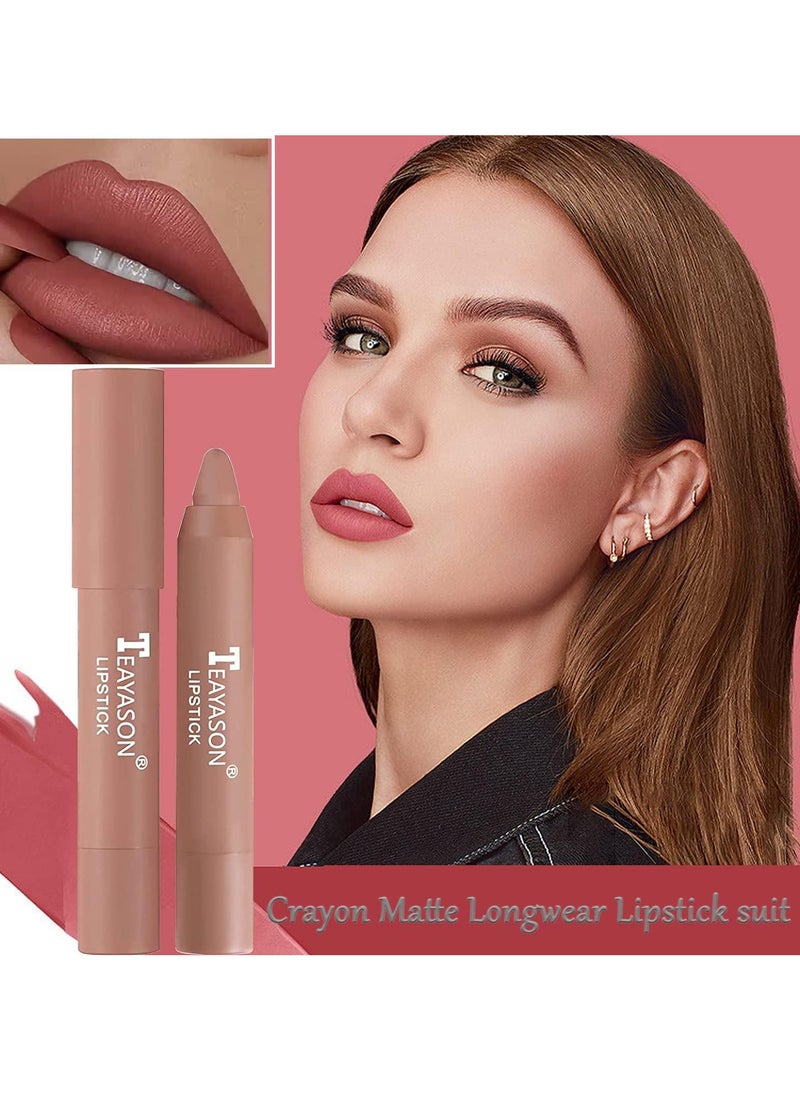 TEAYASON - Liquid Matte Lipstick, Velvet Air Moisture Smooth Crayon Lip Stain, 24 Hour Super Stay Natural Nude Lipstick, Long Lasting Waterproof Lip Gloss Lipstick For Women, (No. 12 Single) - Image 1