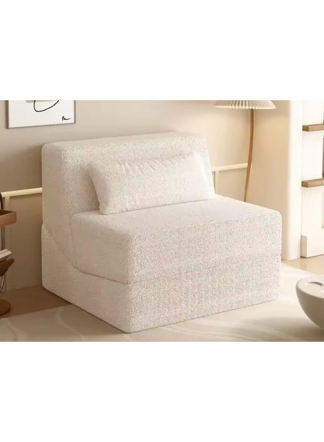 Plush Sherpa Folding Floor Sofa Chair - Image 1