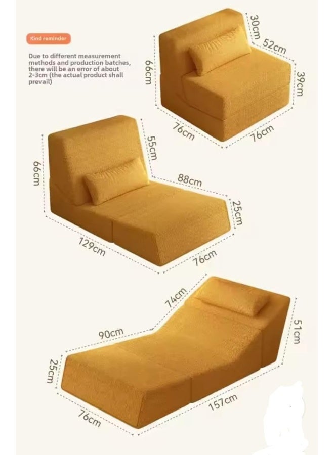 Plush Sherpa Folding Floor Sofa Chair - Image 2