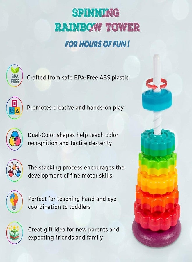 Tvasta Rainbow Gear Stacking Tower Toy for Toddlers | Colorful Stacking Rings for Baby 12+ Months | Educational Development Toy for Fine Motor Skills, Hand-Eye Coordination & Early Learni - Image 5