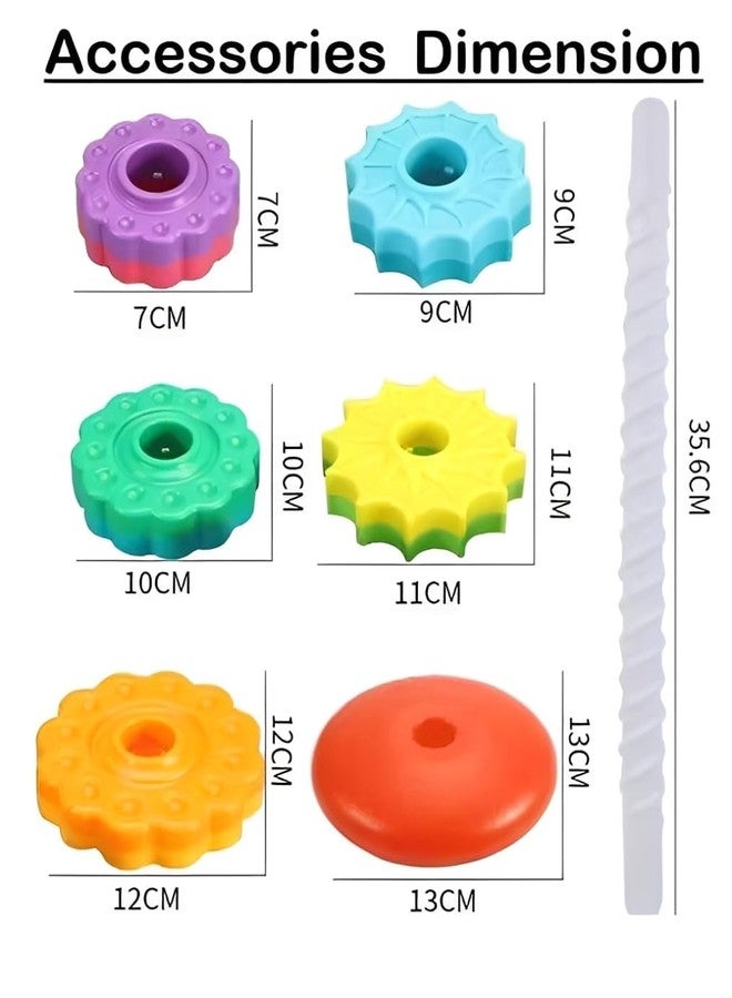 Tvasta Rainbow Gear Stacking Tower Toy for Toddlers | Colorful Stacking Rings for Baby 12+ Months | Educational Development Toy for Fine Motor Skills, Hand-Eye Coordination & Early Learni - Image 4