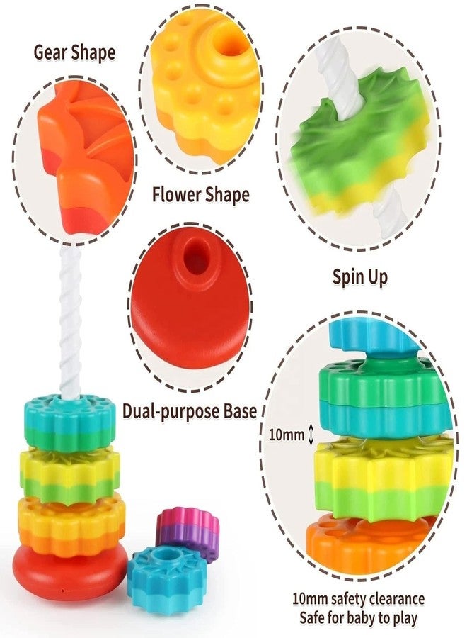 Tvasta Rainbow Gear Stacking Tower Toy for Toddlers | Colorful Stacking Rings for Baby 12+ Months | Educational Development Toy for Fine Motor Skills, Hand-Eye Coordination & Early Learni - Image 2