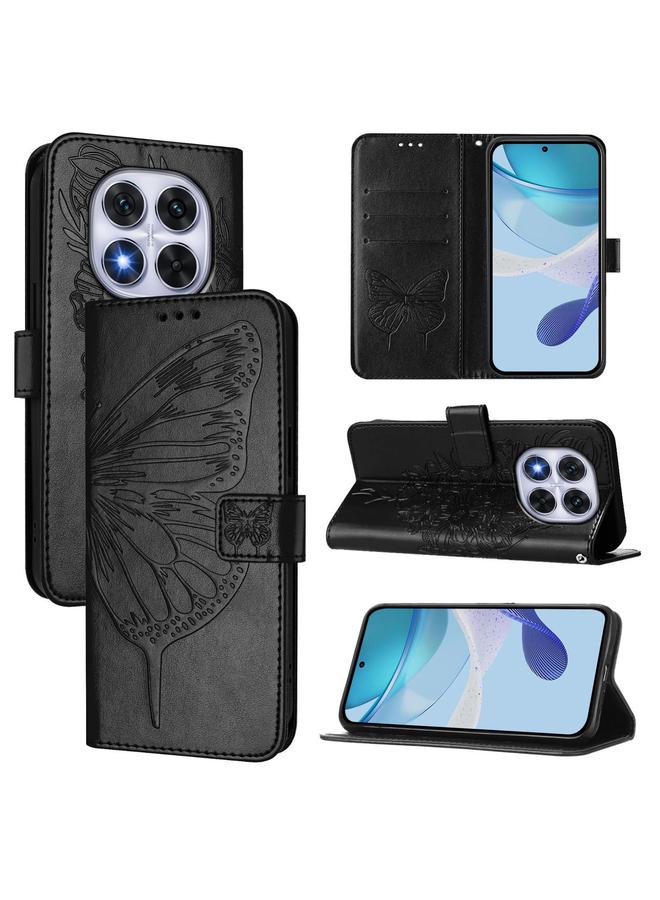 The Bros Case For Xiaomi Poco X7 Embossed Butterfly Leather Phone Case