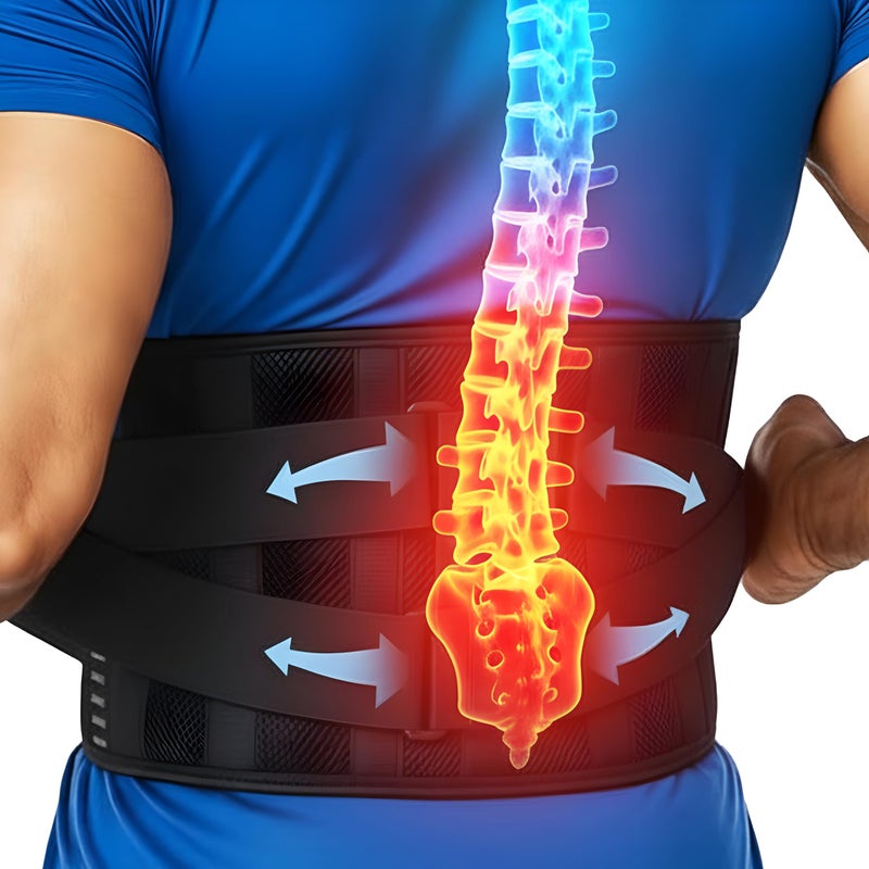 benoo Back Brace for Lower Back Pain Relief | Sciatica Lumbar Support Belt for Men & Women, Adjustable Back Support Brace for Work & Daily Use, All-Day Comfort & Heavy-Duty Compression (Medium (33-37.9")) - Image 1