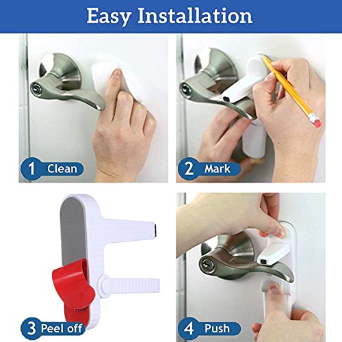 kunya Baby Child Proof Safety Door Handle Locks Latches Suitable For Pull Lever Type Handle Proofing Locks(Pack Of 1),White - Image 5