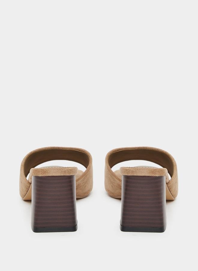 Styli Women Khaki Block Heel Mules - Image 5