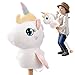 FUNLIO Unicorn Stick Horse for Kids 3 Rainbow Fairy Hobby Horse with Soft Plush  Wood Wheels Neighing and Galloping Sound for Pretend Play  Creativity Horse Toys Gift CPC  CE Certified  White - Image 2