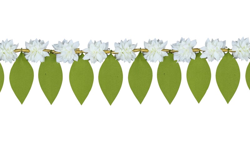 Daedal crafters Green Leaf Flower Toran for Main Door Entrance, Reusable Thoran for Mandir & Living Room Décor, Bandarwal for Festival Decoration, Flower Hanging for Home & Office Décor (41x7 inch) - Image 5