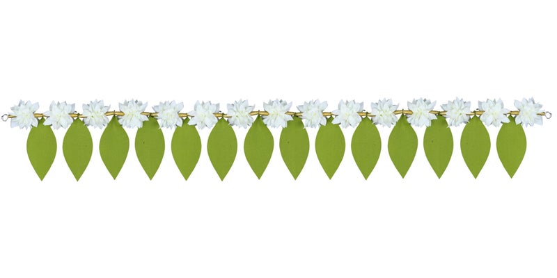 Daedal crafters Green Leaf Flower Toran for Main Door Entrance, Reusable Thoran for Mandir & Living Room Décor, Bandarwal for Festival Decoration, Flower Hanging for Home & Office Décor (41x7 inch) - Image 3
