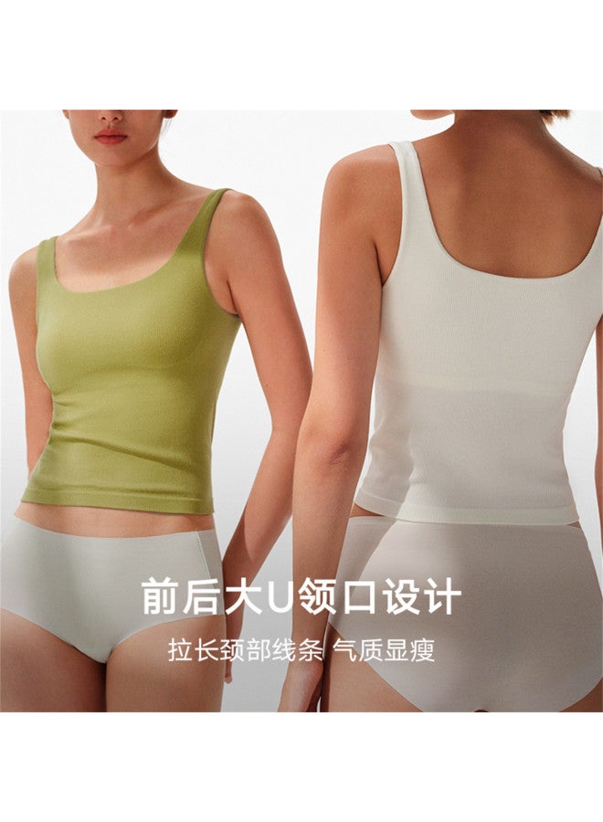 Maniform Song Qian Same Style U-Neck Mango Cup Wide Strap Built-In Bra Comfortable Stretch Skin-Friendly Camisole - Image 3