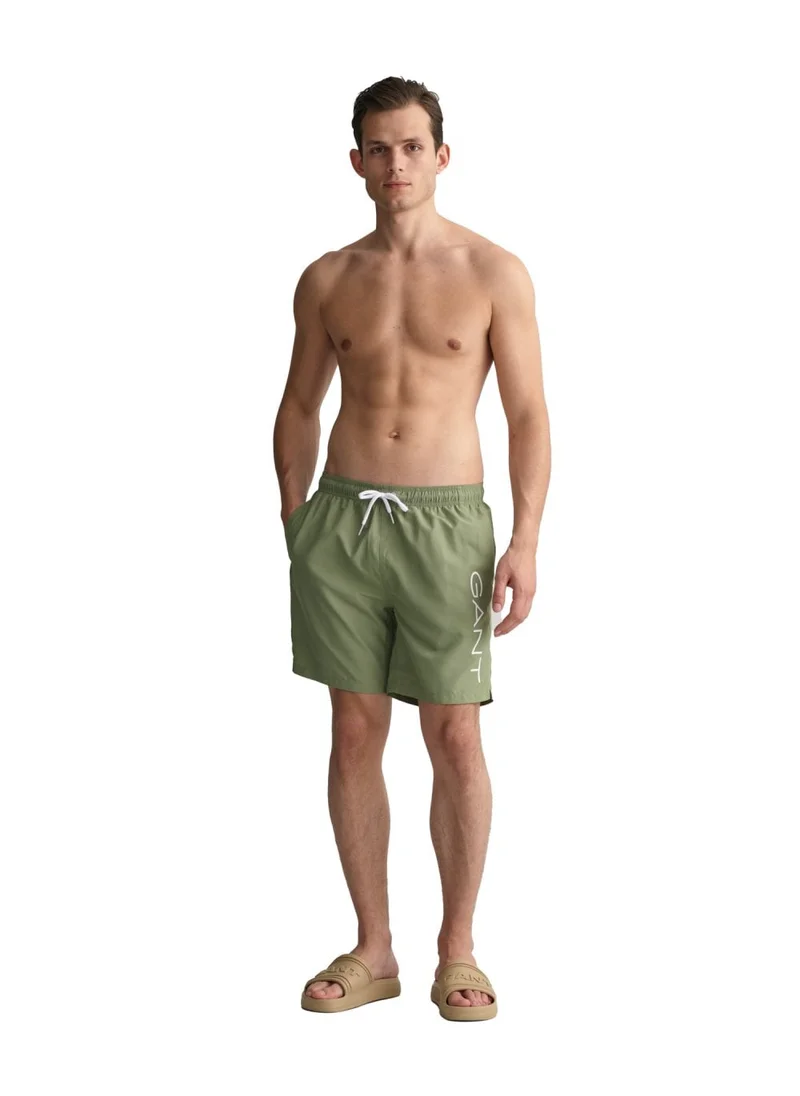 GANT Gant Long Cut Lightweight Logo Swim Shorts