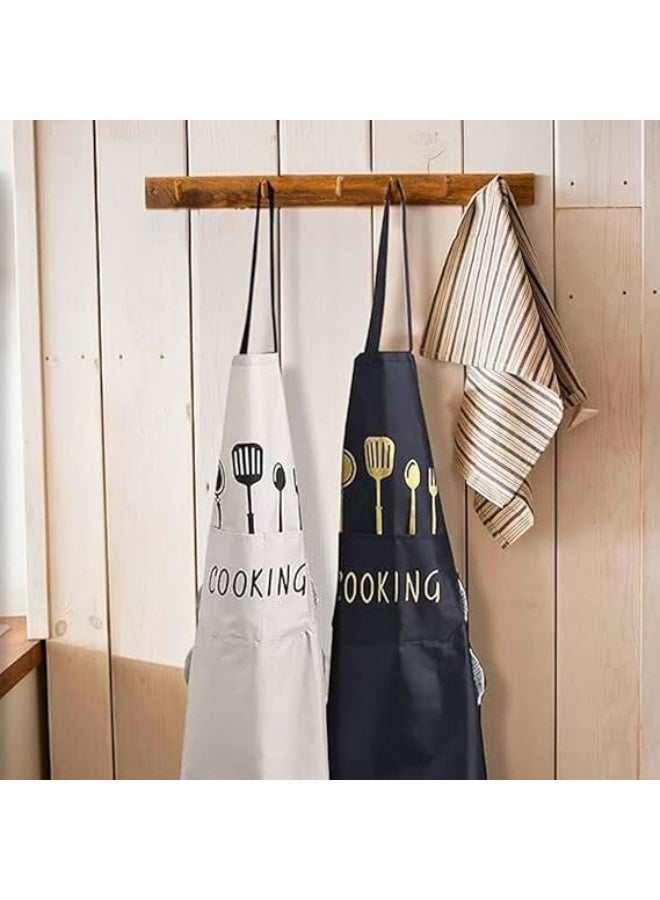 1 Pack Adjustable Waterproof Kitchen Apron for Men and Women – Waterdrop Resistant Polyester Chef Apron with 2 Front Pockets – Heavy Duty Oil Resistant Bib Apron for Cooking, Grilling, Dishwashing, BBQ, Painting, Cleaning, and Chemical Work – Durable, Lightweight, Machine Washable Black Apron - Image 5