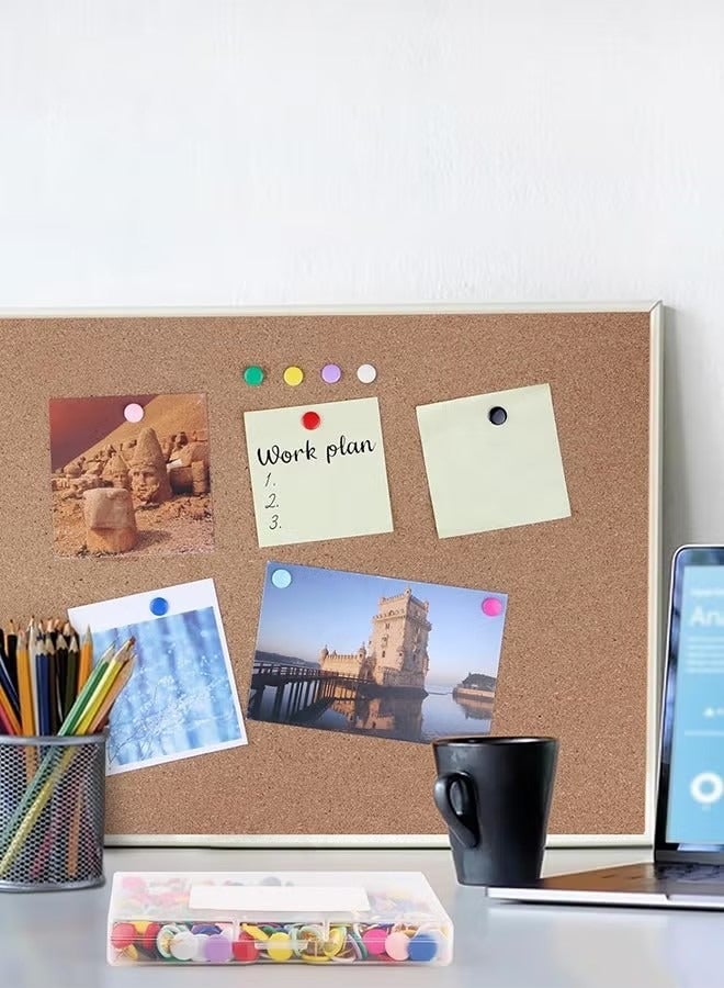 300 دبوس ضغط للوحة الفلين، ودبابيس مسطحة للملصقات، ودبابيس لوحة الإعلانات، ودبابيس ضغط ملونة للاستخدام المكتبي والمدرسة والشخصي - Image 3