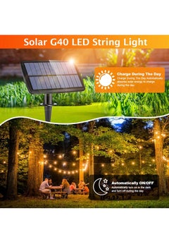 Toko Solar G40 50 LED Bulbs | 15m (50ft) Outdoor String Lights | Warm White | Shatterproof | IP65 Waterproof Hanging Light Strings for Wedding, Patio, Indoor, Outdoor Party, Garden  - Image 3