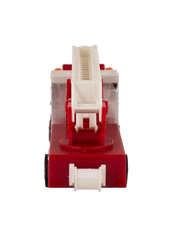 Master Toy Master Toy Children's Collectible Die-Cast Metal Pull-Back Action & Sound Fire Engine Truck with Ladder, Red  - Image 4