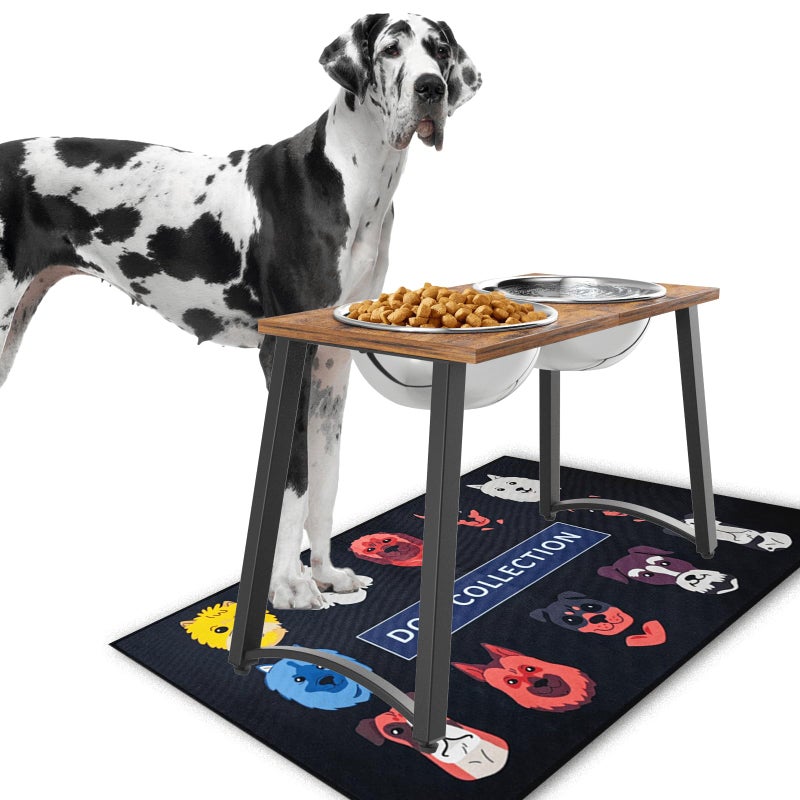 TIDANT Elevated Dog Bowls for X-Large Dogs with Spill Proof Mat 2 X-Large 3000ML(13CUPS) Stainless Steel Dog Bowls, 16.5" Tall Raised Dog Bowl Stand,Dog Food & Water Bowls for Large, Extra Large Dogs - Image 1