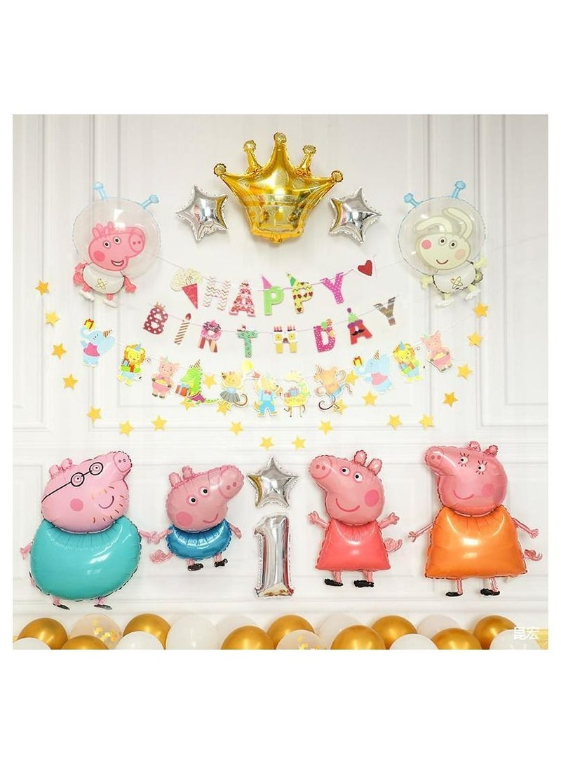 Peppa Crown Theme Birthday Party Decoration - Image 1