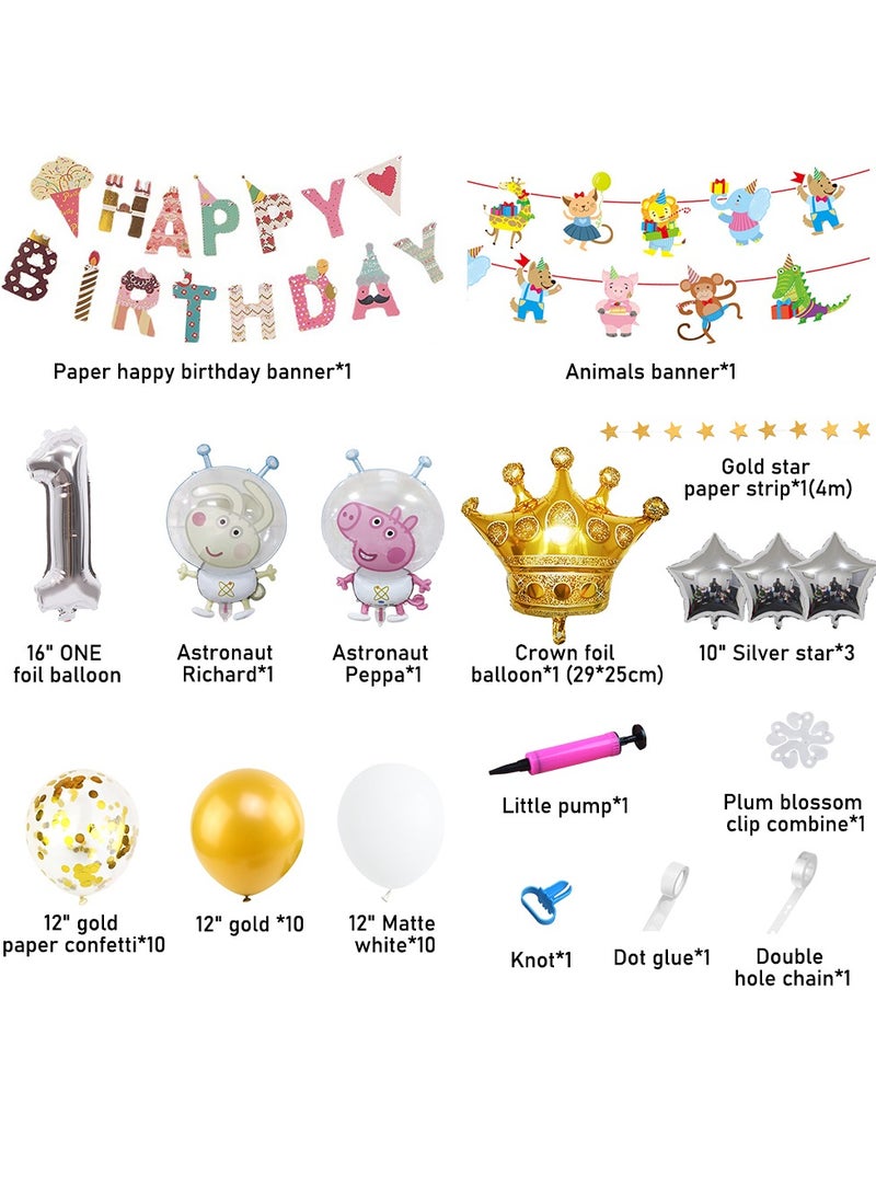Peppa Crown Theme Birthday Party Decoration - Image 2