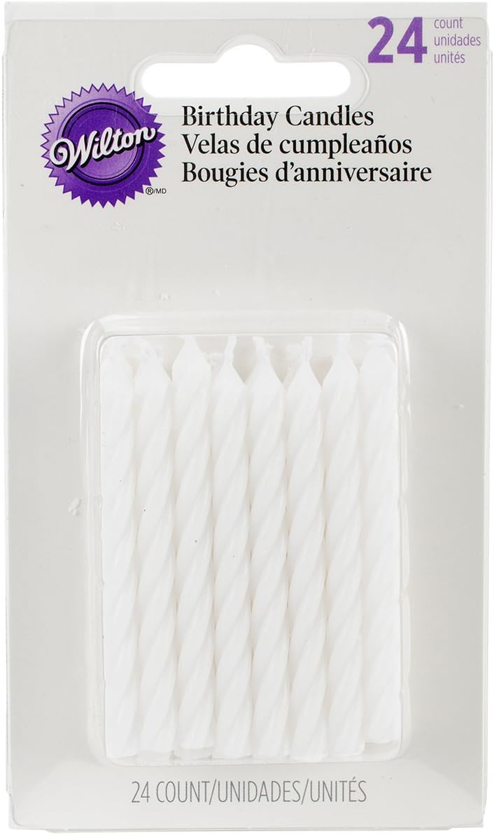 Wilton White Birthday Candles Happy Birthday Candles For Celebrations Weddings And Anniversaries Spiral Candles Birthday Decor 24Count 25 in - Image 2