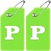 Gostwo 2 Pack Silicone Luggage Tags for Suitcases 26 Initial Letter Baggage Labels Handbag School Bag Suitcase Instrument Tag with Stainless Steel LoopGreenLetter P - Image 2