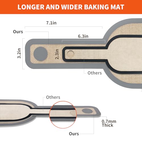 PLAPITATE Silicone Bread Sling Dutch Oven Liner, Non-Stick & Easy Clean Reusable Oval Silicone Baking Mat with Long Handles, Easy to Transfer Sourdough - 2 Gray Set - Image 2