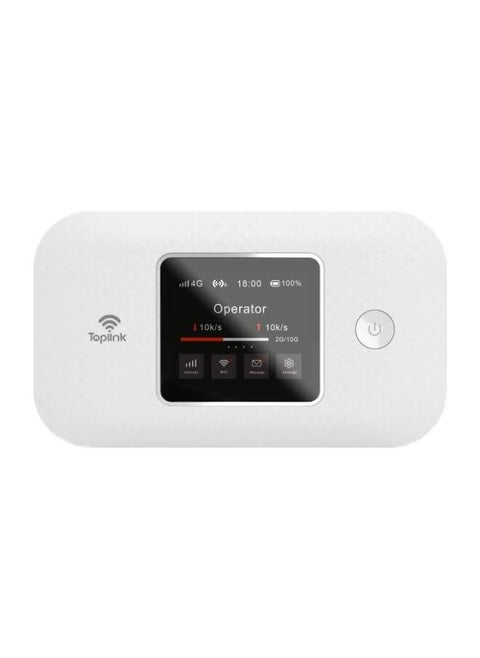 MR57 Ultra 4G Pocket Mobile Wi-Fi Router With 4600mAh Battery ，LTE Cat4, Connects Up 12 Users,300Mbps Wireless(White)