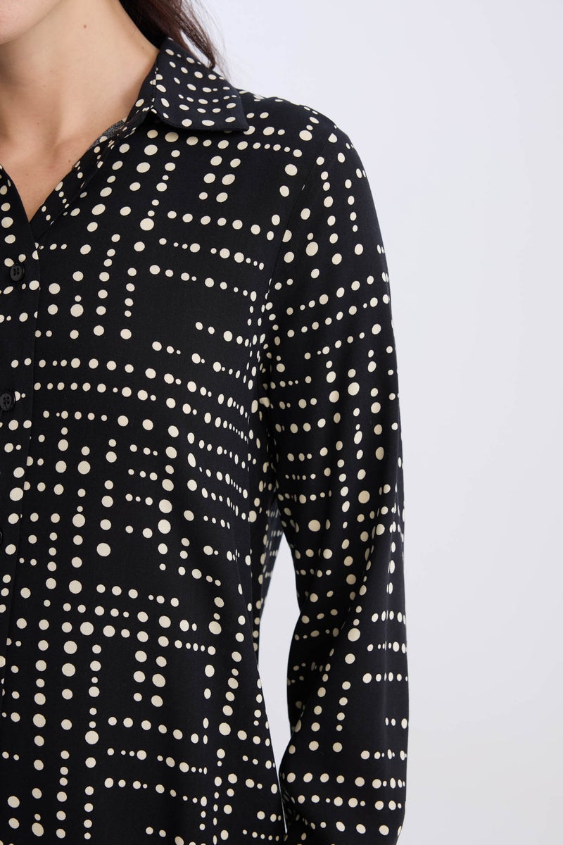 DeFacto Woman Loose Fit Shirt Collar Long Sleeve Tunic - Image 5