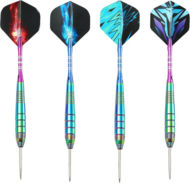 Wsdart ADKX Steel Tip Darts 12 Pack Set with Nonslip Iron Barrel Aluminum Dart Shafts and Flights + Darts Sharpener + an Gift Box - Image 3