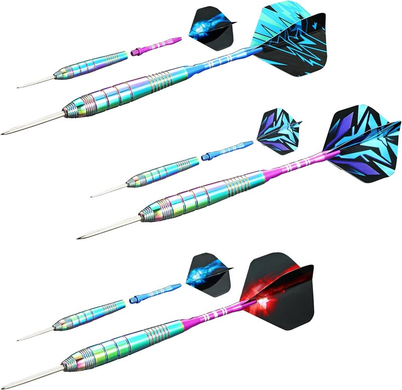 Wsdart ADKX Steel Tip Darts 12 Pack Set with Nonslip Iron Barrel Aluminum Dart Shafts and Flights + Darts Sharpener + an Gift Box - Image 4