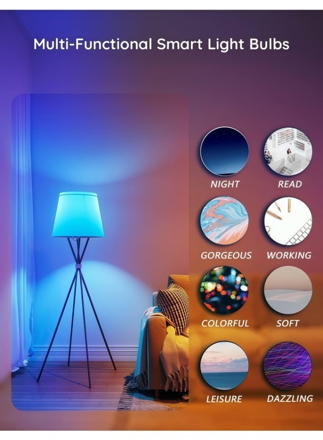 Lurette 6W E14 Base RGBCW Smart Bulb, Bluetooth Connection, Remote Control, Tuya App Control, 800LM Color Changing LED Bulb, Multi-functional (1 Pack) - Image 4