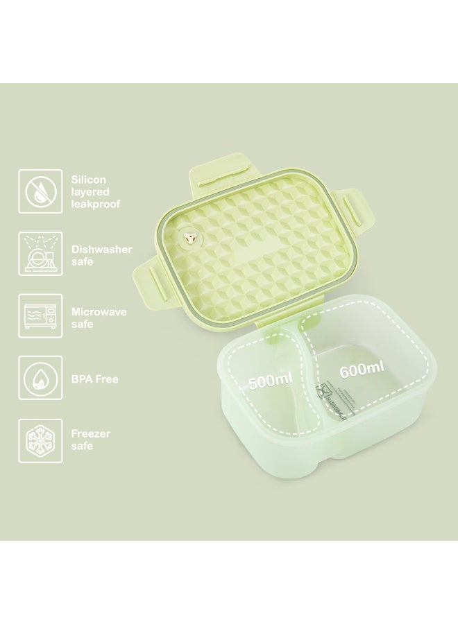 HYDROBREW Smart Serve Bento Lunch Box 1100ml - Sage Diamond - Image 4