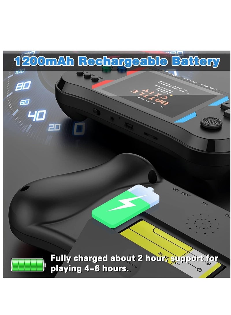 Handheld Game Console for Kids Adults, 3.5'' LCD Screen Retro Handheld Video Game Console, Preloaded 500 Classic Retro Video Games with Rechargeable Battery, Support 2 Players and TV Connection - Image 5