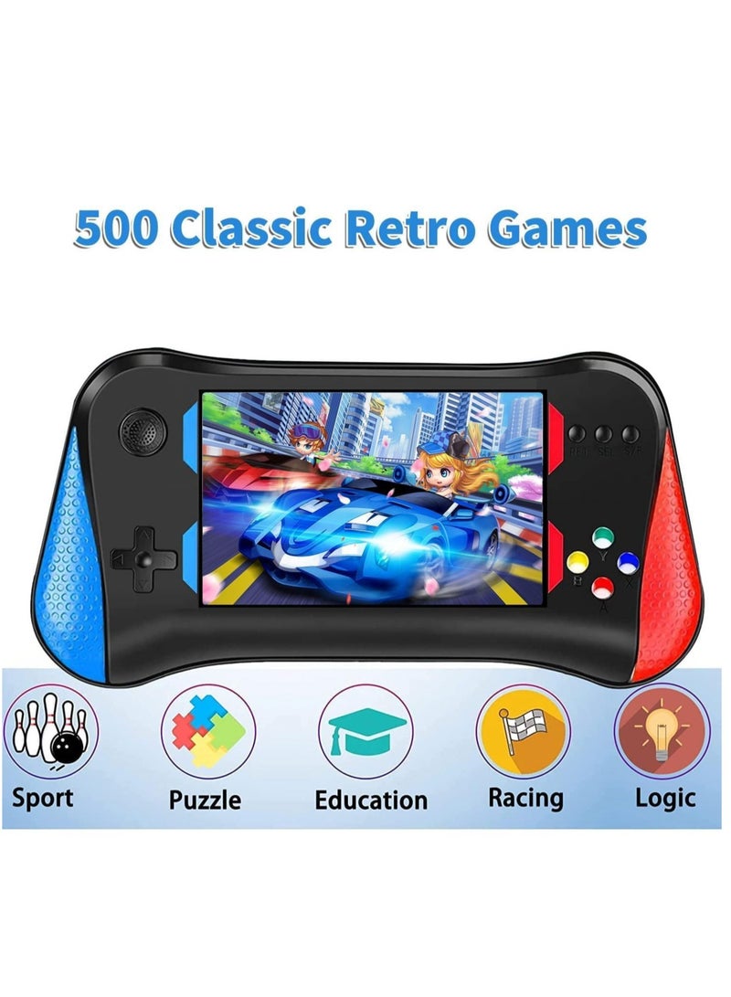 Handheld Game Console for Kids Adults, 3.5'' LCD Screen Retro Handheld Video Game Console, Preloaded 500 Classic Retro Video Games with Rechargeable Battery, Support 2 Players and TV Connection - Image 2