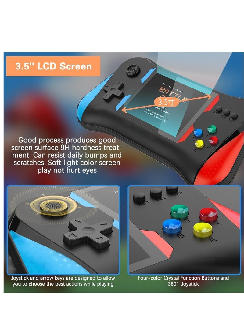Handheld Game Console for Kids Adults, 3.5'' LCD Screen Retro Handheld Video Game Console, Preloaded 500 Classic Retro Video Games with Rechargeable Battery, Support 2 Players and TV Connection - Image 4