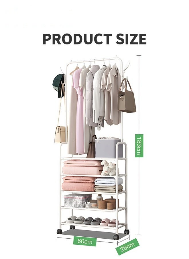 5-Tier Shoe Rack with Coat Rack Hall Tree Lightweight Metal Movable Shoe Rack Organizer Multifunctional Coat Rack Shoe Shelf for Apartment Bedroom Dorm and Entryway - pzsku/ZEC119767D042430EB4A9Z/45/_/1727314613/8c6cd1c7-9a1f-427d-906c-bd5f511cde0f