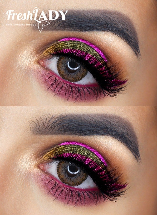 سيدة جديدة عدسات لاصقة ملونة بنية من فريش ليدي للاستخدام السنوي - Image 2