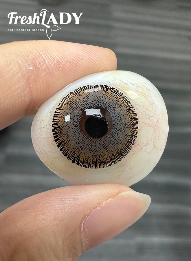 سيدة جديدة عدسات لاصقة ملونة بنية من فريش ليدي للاستخدام السنوي - Image 4
