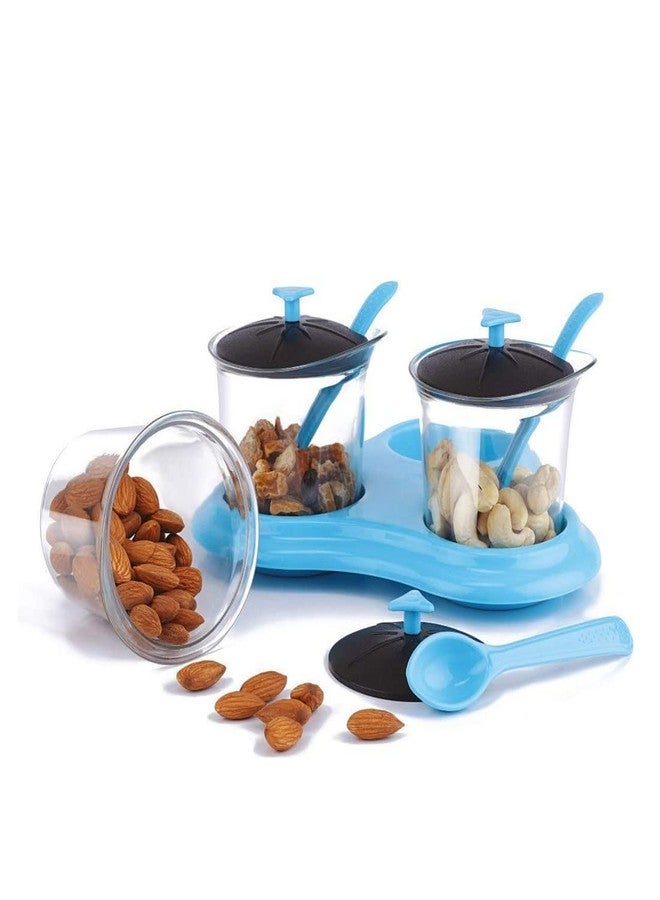 RENARSH3 in 1 Plastic Multipurpose Dining Pickle Storage Jars with Lids and Tray Holder - Image 1