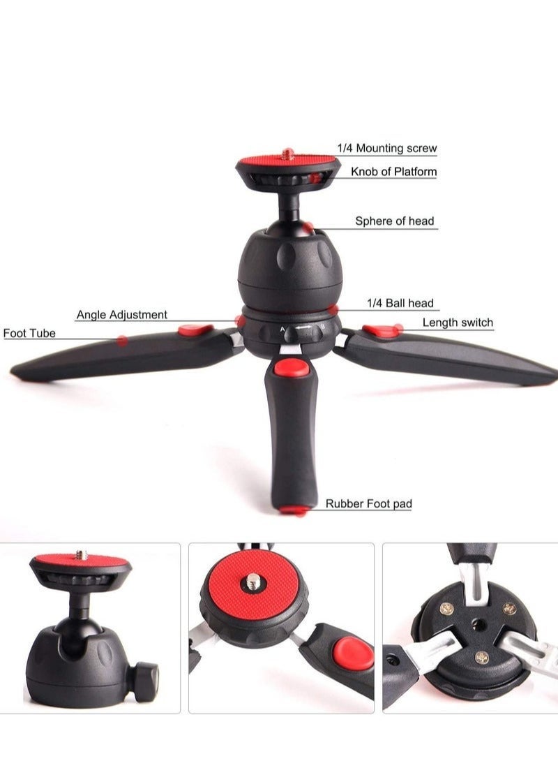 Jmary MT35 Mini Tripod Compact Desk Tripod for Camera Lightweight Table Top Stand 2-section Black - Image 2