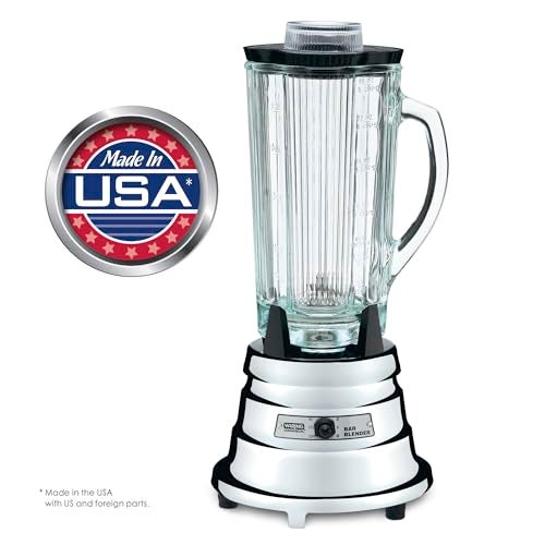 Waring Commercial BB900G 1/2 HP Chrome Bar Blender with 40-Ounce Glass Container Silver - Image 1