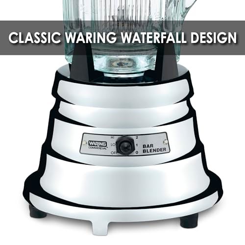 Waring Commercial BB900G 1/2 HP Chrome Bar Blender with 40-Ounce Glass Container Silver - Image 3