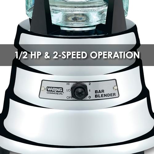 Waring Commercial BB900G 1/2 HP Chrome Bar Blender with 40-Ounce Glass Container Silver - Image 4